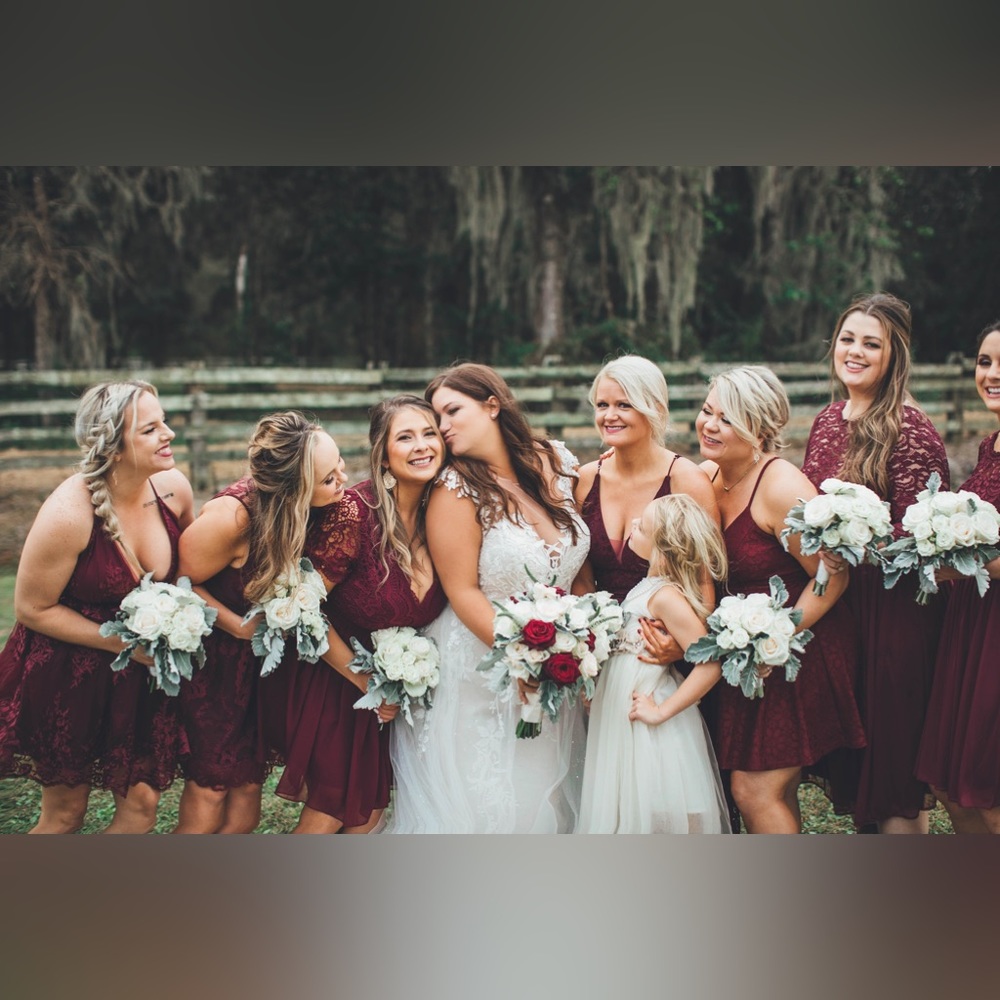 Wine bridesmaids dress